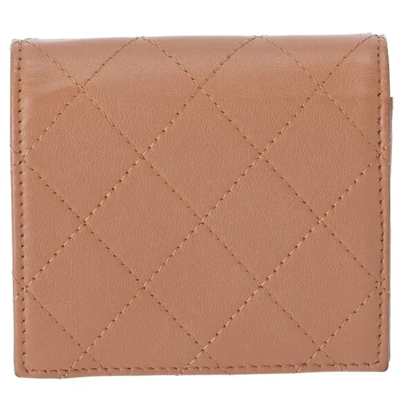 CHANEL Matelasse Bifold Wallet Light Brown Leather - Picture 3 of 6
